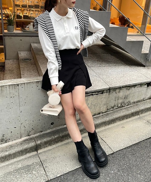 one after another NICE CLAUP（ワンアフターアナザーナイスクラップ）の「ボックスプリーツスカパン（その他パンツ・レディース・ブラック/ベージュ/ベージュ系その他・FREE）」の9枚目の写真