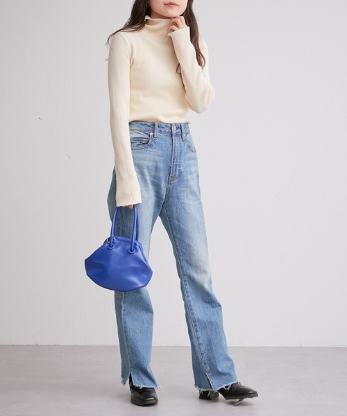 CIAOPANIC TYPY(チャオパニックティピー)の「【WEB限定】アンチピリング配色ステッチタートルニット(ニット/セーター・レディース・ブラック/グレー/オフホワイト/カーキ/サックスブルー/オレンジ/ピンク/ブラウン/ブルー/マスタード・ONE SIZE)」の21枚目の写真