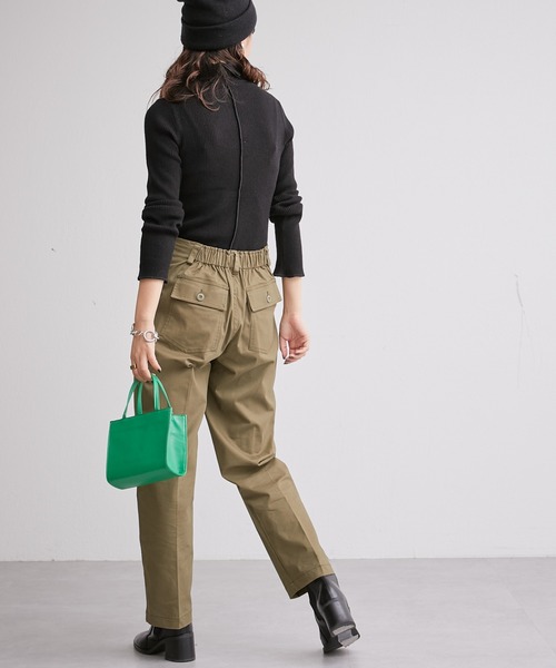 CIAOPANIC TYPY(チャオパニックティピー)の「【WEB限定】アンチピリング配色ステッチタートルニット(ニット/セーター・レディース・ブラック/グレー/オフホワイト/カーキ/サックスブルー/オレンジ/ピンク/ブラウン/ブルー/マスタード・ONE SIZE)」の12枚目の写真