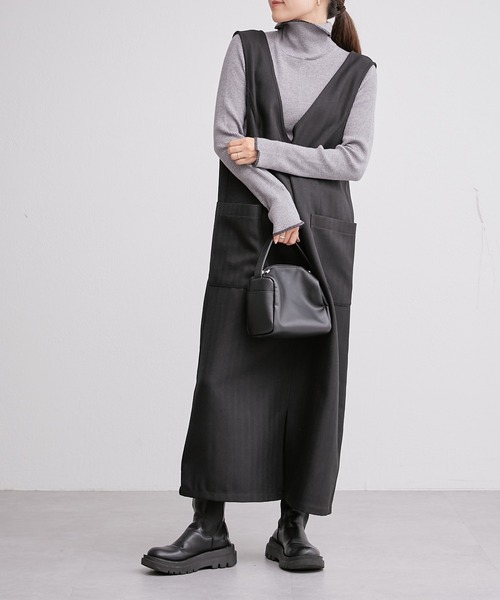 CIAOPANIC TYPY(チャオパニックティピー)の「【WEB限定】アンチピリング配色ステッチタートルニット(ニット/セーター・レディース・ブラック/グレー/オフホワイト/カーキ/サックスブルー/オレンジ/ピンク/ブラウン/ブルー/マスタード・ONE SIZE)」の13枚目の写真