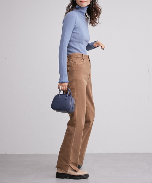 CIAOPANIC TYPY(チャオパニックティピー)の「【WEB限定】アンチピリング配色ステッチタートルニット(ニット/セーター・レディース・ブラック/グレー/オフホワイト/カーキ/サックスブルー/オレンジ/ピンク/ブラウン/ブルー/マスタード・ONE SIZE)」の16枚目の写真