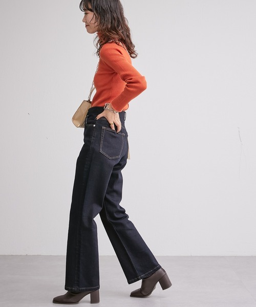 CIAOPANIC TYPY(チャオパニックティピー)の「【WEB限定】アンチピリング配色ステッチタートルニット(ニット/セーター・レディース・ブラック/グレー/オフホワイト/カーキ/サックスブルー/オレンジ/ピンク/ブラウン/ブルー/マスタード・ONE SIZE)」の17枚目の写真