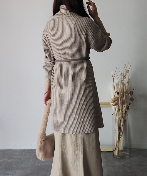 Riberry（リベリー）の「リブタートルチュニックワンピース（チュニック・レディース・ブラック/グレイッシュベージュ/グリーン/ブルー・MEDIUM）」の18枚目の写真