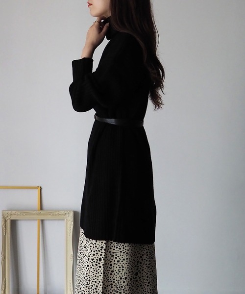 Riberry（リベリー）の「リブタートルチュニックワンピース（チュニック・レディース・ブラック/グレイッシュベージュ/グリーン/ブルー・MEDIUM）」の9枚目の写真