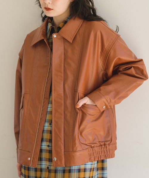 idem（イデム）の「faux leather blouson/フェイクレザーブルゾン
