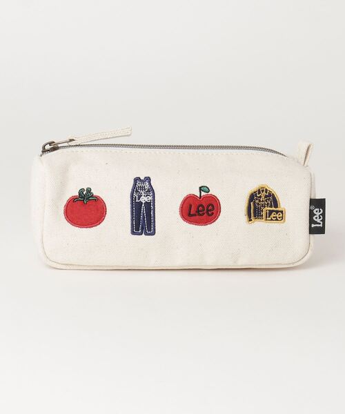 Lee(リー)の「Lee/リー キャンバスワッペン刺繍マルチポーチ(ポーチ・レディース・ライトインディゴブルー/ホワイト/ブラック/インディゴブルー・FREE)」の1枚目の写真