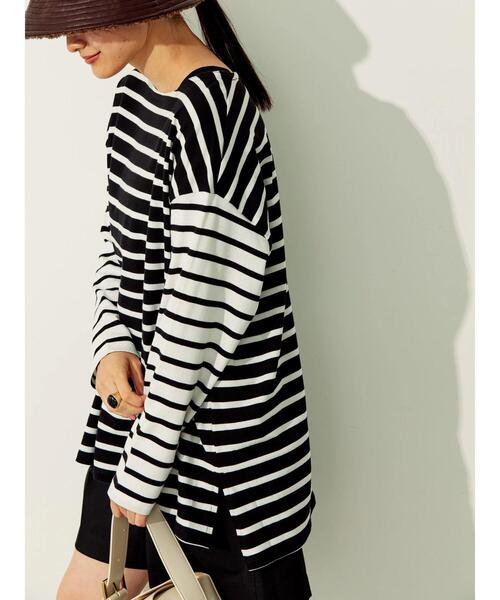 AMERICAN HOLIC（アメリカンホリック）の「マルチボーダーカットチュニック（Tシャツ/カットソー・レディース・A/ブラック/B・M/L）」の11枚目の写真