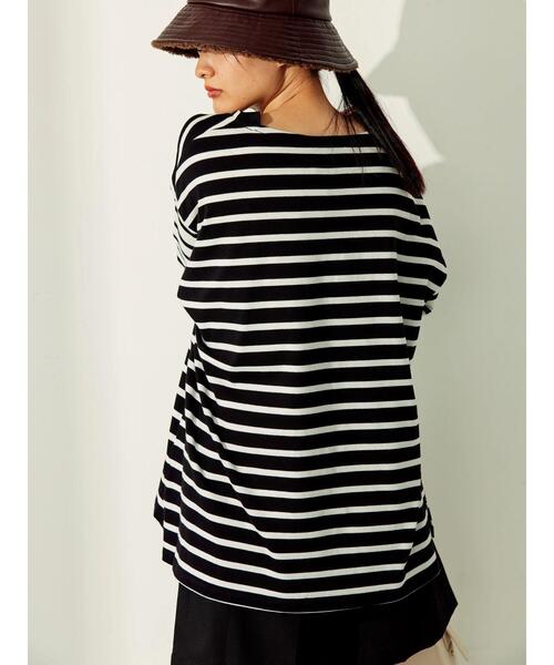 AMERICAN HOLIC（アメリカンホリック）の「マルチボーダーカットチュニック（Tシャツ/カットソー・レディース・A/ブラック/B・M/L）」の12枚目の写真