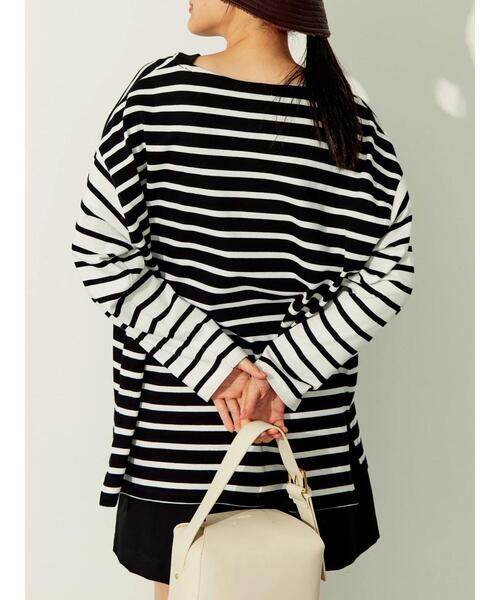AMERICAN HOLIC（アメリカンホリック）の「マルチボーダーカットチュニック（Tシャツ/カットソー・レディース・A/ブラック/B・M/L）」の13枚目の写真