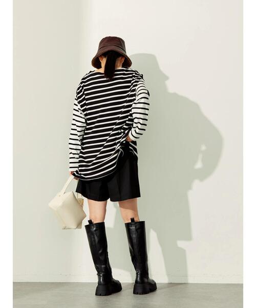 AMERICAN HOLIC（アメリカンホリック）の「マルチボーダーカットチュニック（Tシャツ/カットソー・レディース・A/ブラック/B・M/L）」の16枚目の写真