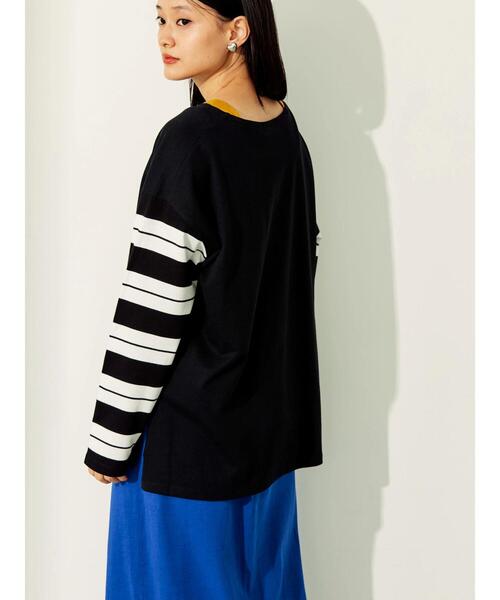 AMERICAN HOLIC（アメリカンホリック）の「マルチボーダーカットチュニック（Tシャツ/カットソー・レディース・A/ブラック/B・M/L）」の18枚目の写真