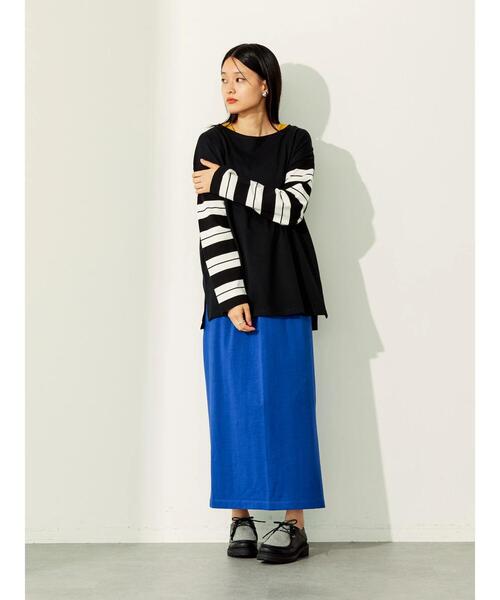 AMERICAN HOLIC（アメリカンホリック）の「マルチボーダーカットチュニック（Tシャツ/カットソー・レディース・A/ブラック/B・M/L）」の21枚目の写真