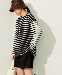 AMERICAN HOLIC | マルチボーダーカットチュニック(Tシャツ/カットソー)