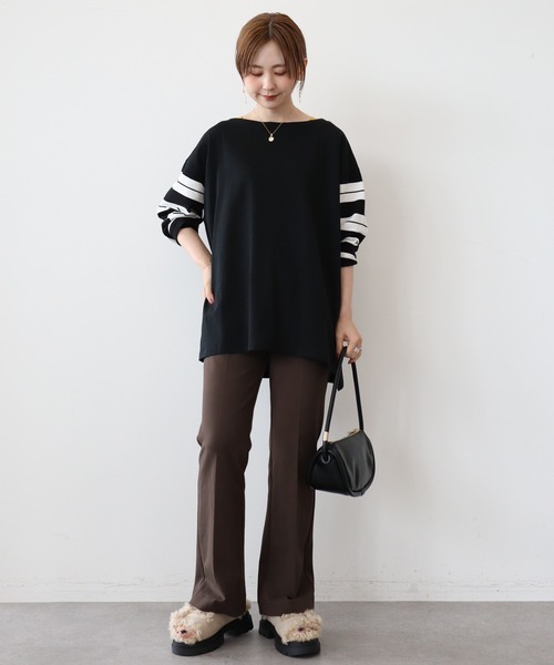 AMERICAN HOLIC（アメリカンホリック）の「マルチボーダーカットチュニック（Tシャツ/カットソー・レディース・A/ブラック/B・M/L）」の6枚目の写真