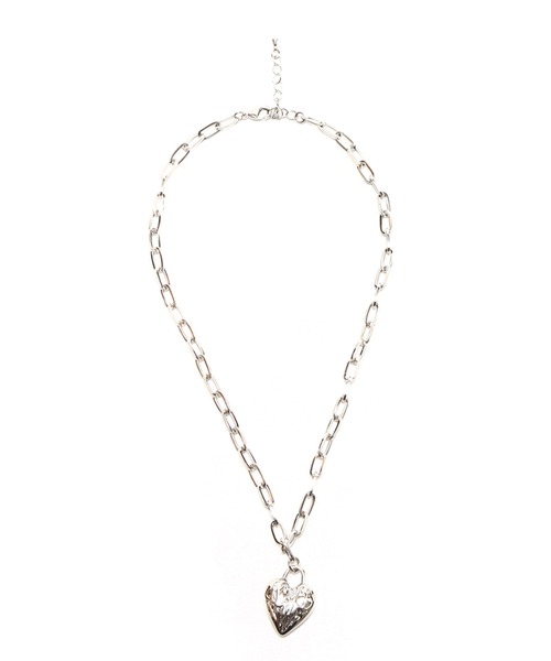 atmos pink（アトモスピンク）の「atmos pink クリップチェーン ハートロゴネックレス / アトモスピンク クリップチェーン ハートロゴネックレス（ネックレス・レディース・シルバー/ゴールド・FREE）」の2枚目の写真