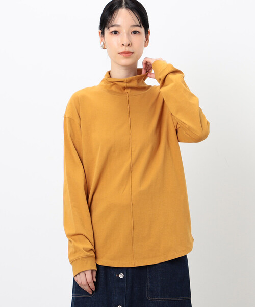 ONIGIRI（オニギリ）の「ハイネック　長袖Ｔシャツ（Tシャツ/カットソー・レディース・ネイビー/オフホワイト/イエロー/ブラウン・L/M）」の4枚目の写真