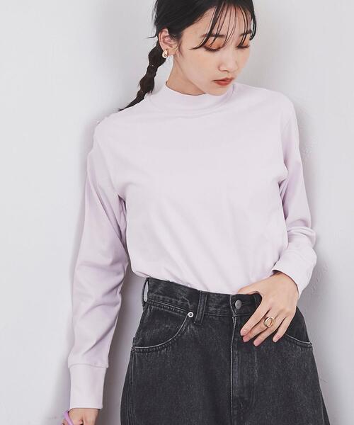 coen(コーエン)の「ピーチプチハイネックロングスリーブTシャツ(Tシャツ/カットソー・レディース・ブラック/ライラック/ホワイト/ケリー・L/M)」の4枚目の写真