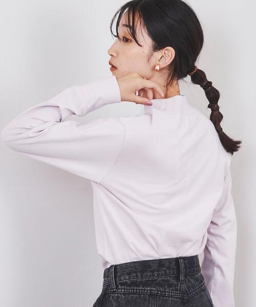 coen(コーエン)の「ピーチプチハイネックロングスリーブTシャツ(Tシャツ/カットソー・レディース・ブラック/ライラック/ホワイト/ケリー・L/M)」の5枚目の写真