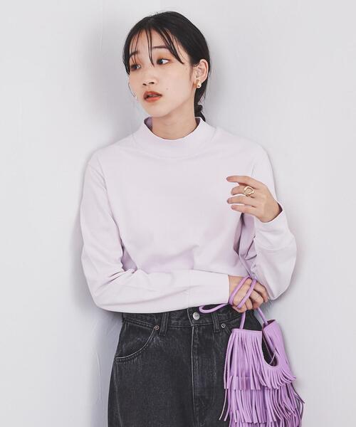 coen(コーエン)の「ピーチプチハイネックロングスリーブTシャツ(Tシャツ/カットソー・レディース・ブラック/ライラック/ホワイト/ケリー・L/M)」の7枚目の写真