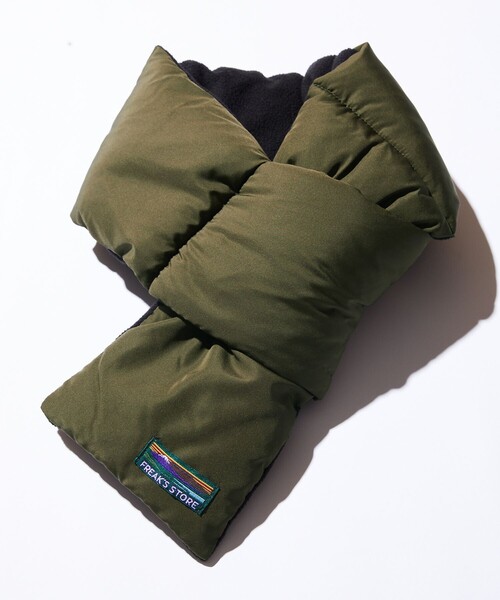 FREAK'S STORE（フリークスストア）の「WEB限定 中綿 フリース 切り替えマフラー/ネックゲイター/ネックウォーマー（マフラー・メンズ・オリーブ/ブラック・ﾌﾘ-）」の5枚目の写真