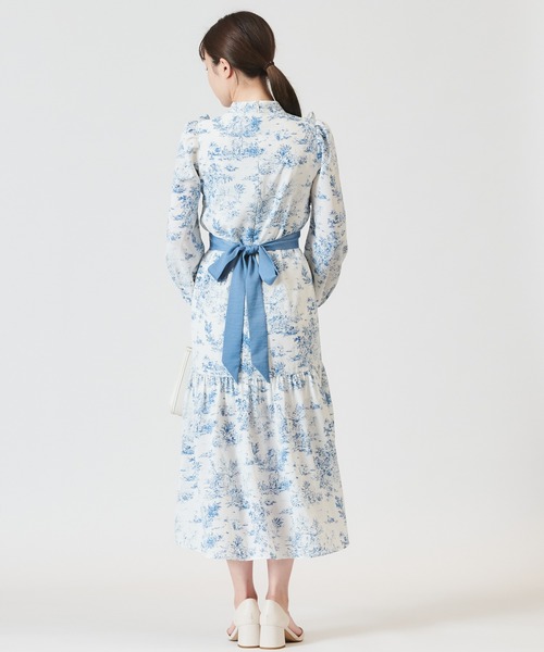 トワルドジュイ柄ハイネックフリルワンピース（マタニティウェア/グッズ）｜SweetMommy（スウィートマミー）