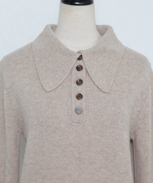 and R（アンドアール）の「ビッグカラーニットプルオーバー（ニット/セーター・レディース・ベージュ/イエロー/ブラック・FREE）」の18枚目の写真