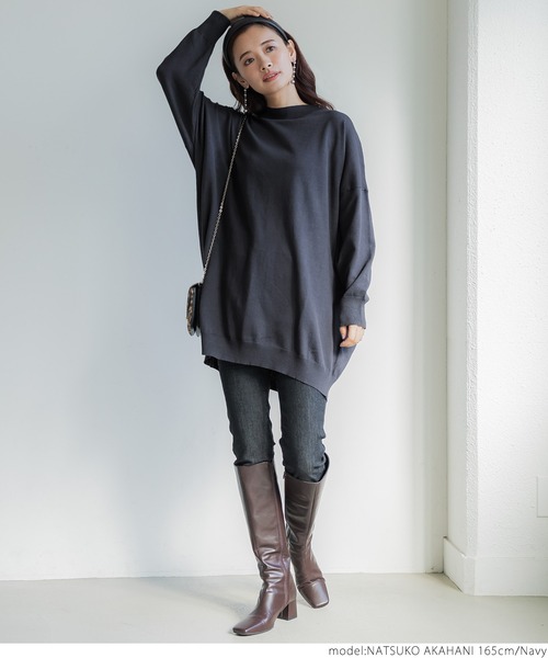 coca(coca)(コカ)の「オーバーサイズニットチュニック(チュニック・レディース・ベージュ/ネイビー/グレー・ONE SIZE)」の12枚目の写真
