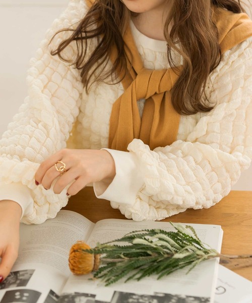 chocomee(チョコミー)の「pocopoco pullover/ポコポコプルオーバー(シャツ/ブラウス・レディース・アイボリー/ブラック・FREE)」の1枚目の写真