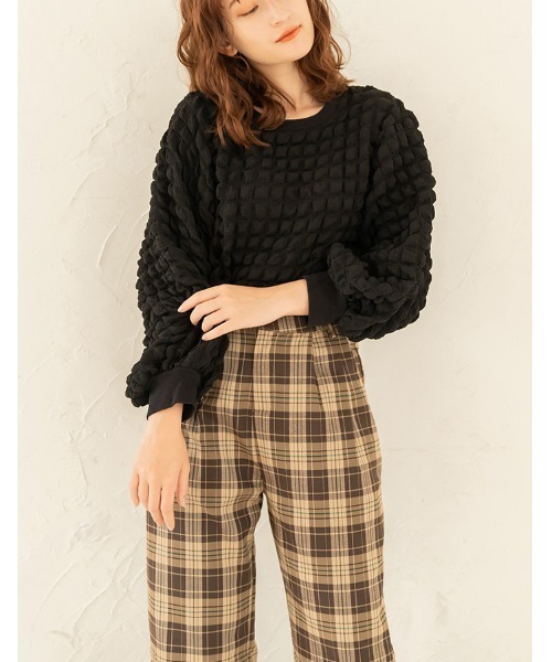 chocomee(チョコミー)の「pocopoco pullover/ポコポコプルオーバー(シャツ/ブラウス・レディース・アイボリー/ブラック・FREE)」の13枚目の写真