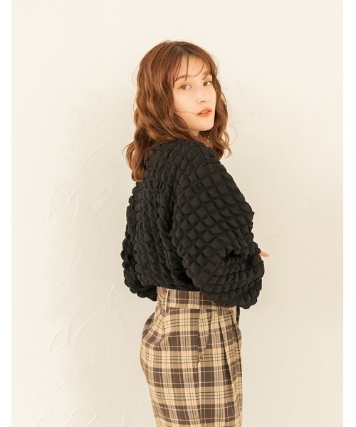 chocomee(チョコミー)の「pocopoco pullover/ポコポコプルオーバー(シャツ/ブラウス・レディース・アイボリー/ブラック・FREE)」の11枚目の写真