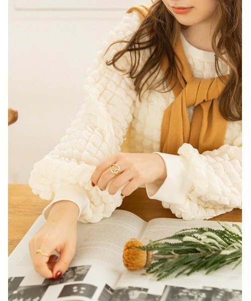 chocomee(チョコミー)の「pocopoco pullover/ポコポコプルオーバー(シャツ/ブラウス・レディース・アイボリー/ブラック・FREE)」の5枚目の写真