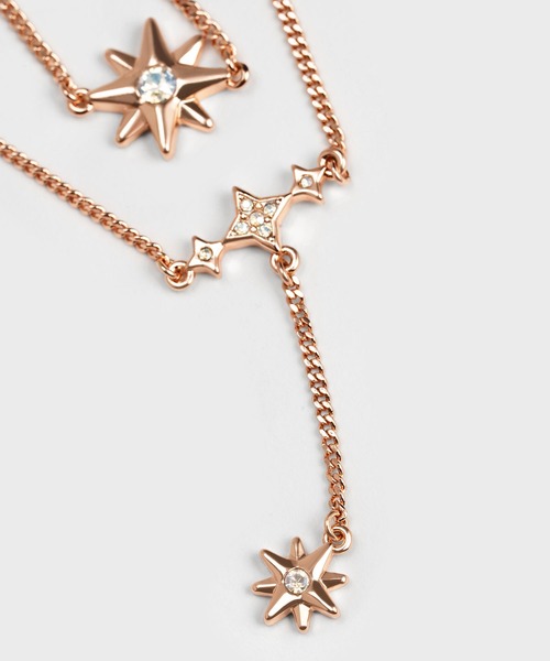 CHARLES & KEITH(チャールズ & キース)の「スターモチーフ クリスタルエンベリッシュドダブルネックレス(ネックレス・レディース・シルバー/ゴールド/ゴールド系その他・FREE)」の15枚目の写真