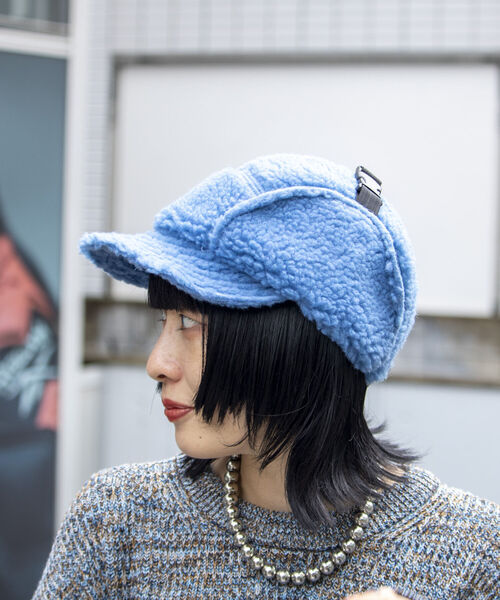 halo commodity（ハロ　コモディティー）の「【halo Commodity/ハロ コモディティー】Makalu Flap Cap ボア フリース（キャップ・メンズ・グレー/グレイッシュブルー/ブラック・FREE）」の21枚目の写真
