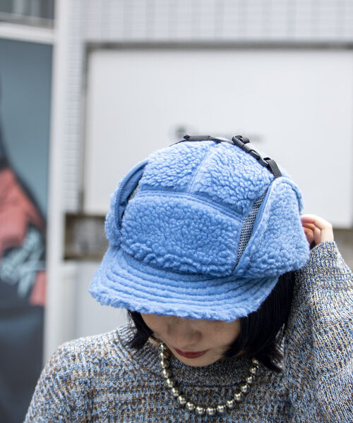 halo commodity（ハロ　コモディティー）の「【halo Commodity/ハロ コモディティー】Makalu Flap Cap ボア フリース（キャップ・メンズ・グレー/グレイッシュブルー/ブラック・FREE）」の22枚目の写真