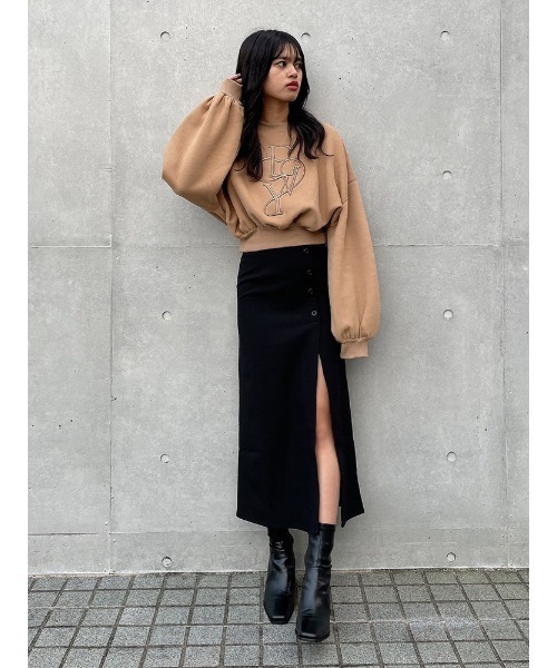 ENVYM（アンビー）の「ボタンスリットタイトＳＫ（スカート・レディース・ブラック/グレー・FREE）」の20枚目の写真