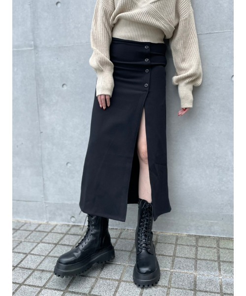 ENVYM（アンビー）の「ボタンスリットタイトＳＫ（スカート・レディース・ブラック/グレー・FREE）」の22枚目の写真