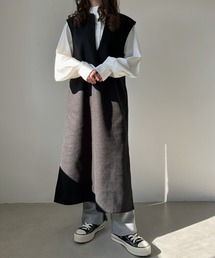 CLEA | サイドスリット入り セミフレアリブ裏起毛レギンスパンツ(レギンス/スパッツ)