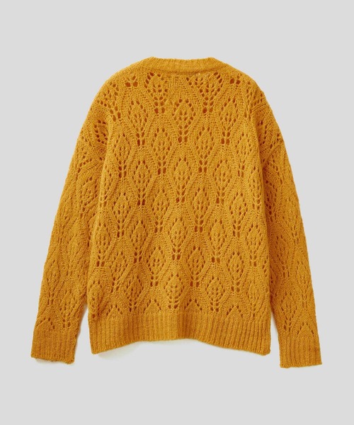BENETTON (UNITED COLORS OF BENETTON)（ベネトンユナイテッドカラーズオブベネトン）の「レース編みクルーネックニット・セーター（ニット/セーター・レディース・イエロー/ブラウン/グリーン・MEDIUM/SMALL/X-SMALL/LARGE）」の15枚目の写真