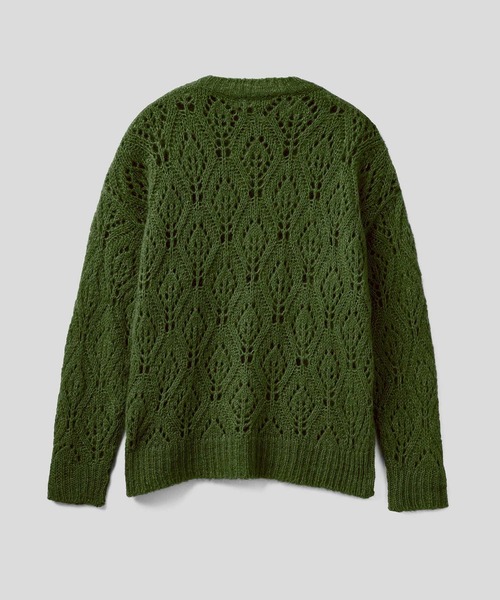 BENETTON (UNITED COLORS OF BENETTON)（ベネトンユナイテッドカラーズオブベネトン）の「レース編みクルーネックニット・セーター（ニット/セーター・レディース・イエロー/ブラウン/グリーン・MEDIUM/SMALL/X-SMALL/LARGE）」の7枚目の写真