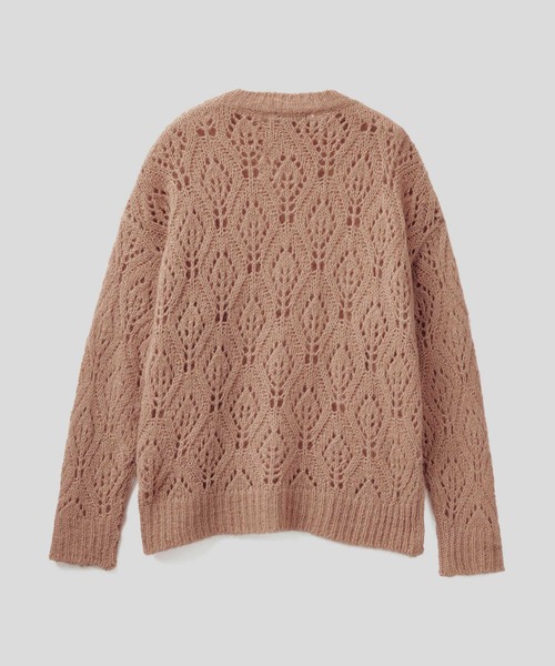 BENETTON (UNITED COLORS OF BENETTON)（ベネトンユナイテッドカラーズオブベネトン）の「レース編みクルーネックニット・セーター（ニット/セーター・レディース・イエロー/ブラウン/グリーン・MEDIUM/SMALL/X-SMALL/LARGE）」の11枚目の写真