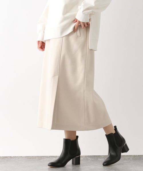 GLOBAL WORK（グローバルワーク）の「軽やかストレッチIラインスカート/123184（スカート・レディース・オフホワイト/ブラウン系その他6・MEDIUM/LARGE）」の2枚目の写真