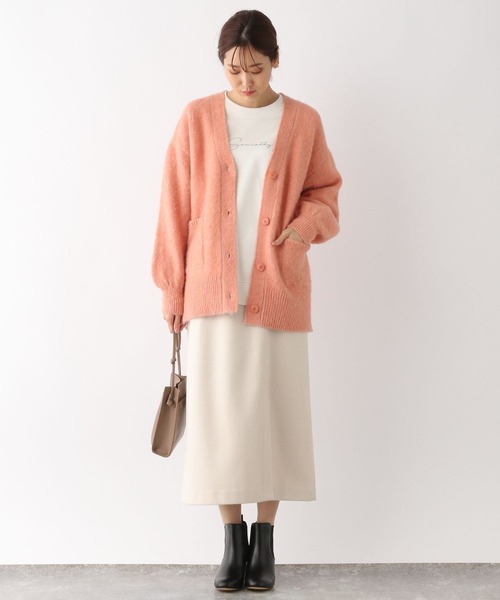 GLOBAL WORK（グローバルワーク）の「軽やかストレッチIラインスカート/123184（スカート・レディース・オフホワイト/ブラウン系その他6・MEDIUM/LARGE）」の3枚目の写真