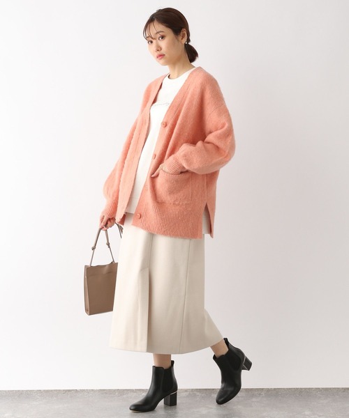 GLOBAL WORK（グローバルワーク）の「軽やかストレッチIラインスカート/123184（スカート・レディース・オフホワイト/ブラウン系その他6・MEDIUM/LARGE）」の4枚目の写真