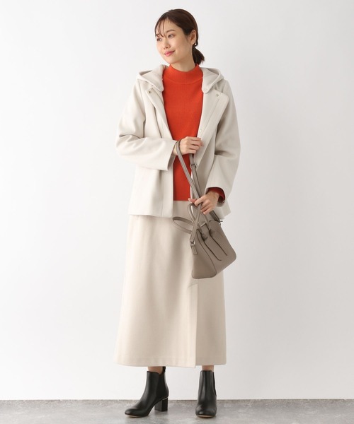 GLOBAL WORK（グローバルワーク）の「軽やかストレッチIラインスカート/123184（スカート・レディース・オフホワイト/ブラウン系その他6・MEDIUM/LARGE）」の6枚目の写真