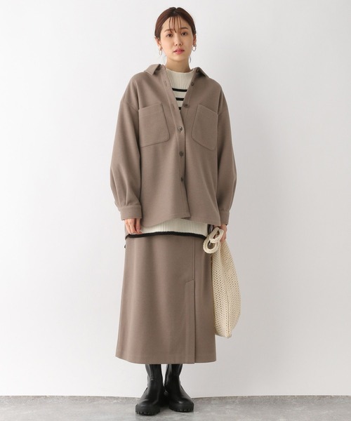 GLOBAL WORK（グローバルワーク）の「軽やかストレッチIラインスカート/123184（スカート・レディース・オフホワイト/ブラウン系その他6・MEDIUM/LARGE）」の11枚目の写真