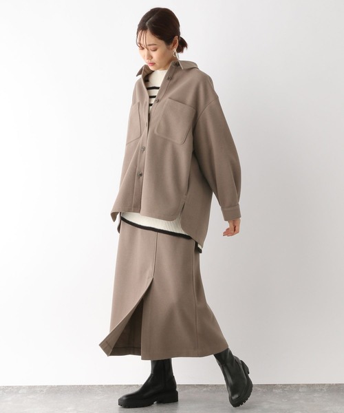 GLOBAL WORK（グローバルワーク）の「軽やかストレッチIラインスカート/123184（スカート・レディース・オフホワイト/ブラウン系その他6・MEDIUM/LARGE）」の12枚目の写真