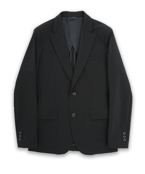 junhashimoto(ジュンハシモト)の「junhashimoto(ジュンハシモト)MERCYTWILL JERSEYJKT Neoダンボールニット2Bセミピークジャケット(テーラードジャケット・メンズ・ブラック/ネイビー・4/5/3)」の2枚目の写真