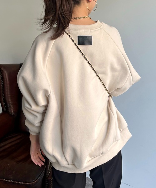 prose verse(プロズヴェール)の「バックタグオーバーサイズ裏起毛スウェット(スウェット・レディース・アイボリー/チャコール/グレー・MEDIUM)」の4枚目の写真