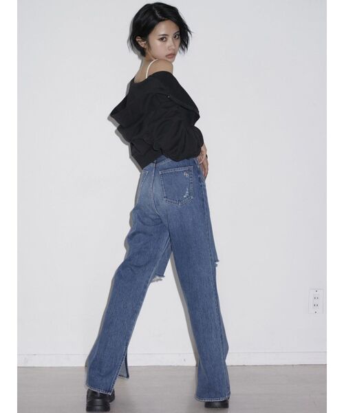 GYDA(ジェイダ)の「G BIJOUショートスウェットZIP UPパーカー(パーカー・レディース・ブラック/ピンク・FREE)」の5枚目の写真