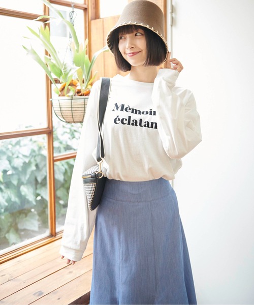 FREE'S MART（フリーズマート）の「◇フロッキーロゴロングＴシャツ（Tシャツ/カットソー・レディース・ベージュ/ホワイト・FREE）」の5枚目の写真
